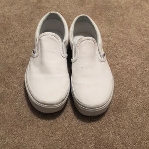 Kids slip on vans all white